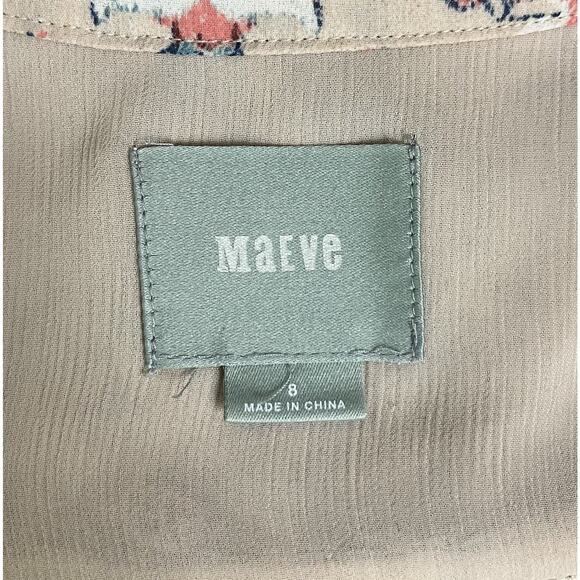 Anthropologie Maeve Stillwater Crochet Blouse Neutral Motif Floral Size 8 - Picture 6 of 7